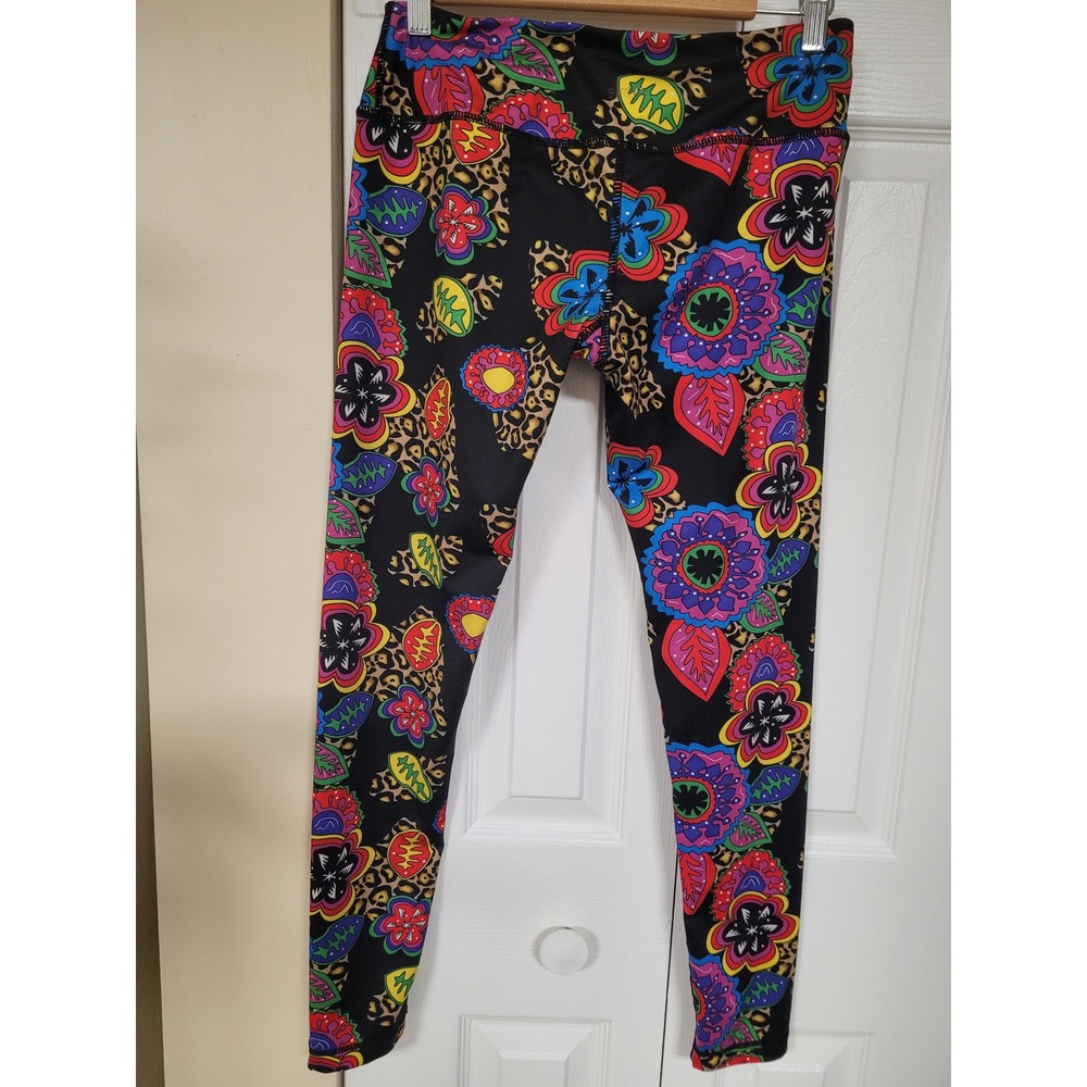 Skea Shimmies Y2K Funky Bohemian Stretch Leopard Leggings Womens Athletic Size S